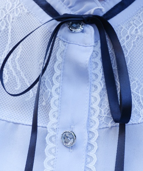 axes femme POETIQUE(アクシーズファムポエティック)の「チューリップスリーブBL(シャツ/ブラウス・レディース・サックスブルー/ホワイト/ピンク・MEDIUM)」の7枚目の写真
