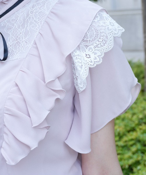 axes femme POETIQUE(アクシーズファムポエティック)の「チューリップスリーブBL(シャツ/ブラウス・レディース・サックスブルー/ホワイト/ピンク・MEDIUM)」の9枚目の写真