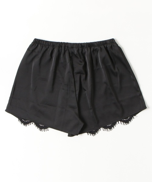 ampm(エーエムピーエム)の「レーストリム光沢サテンショートパンツ(その他パンツ・レディース・ホワイト/ブラック・FREE)」の16枚目の写真