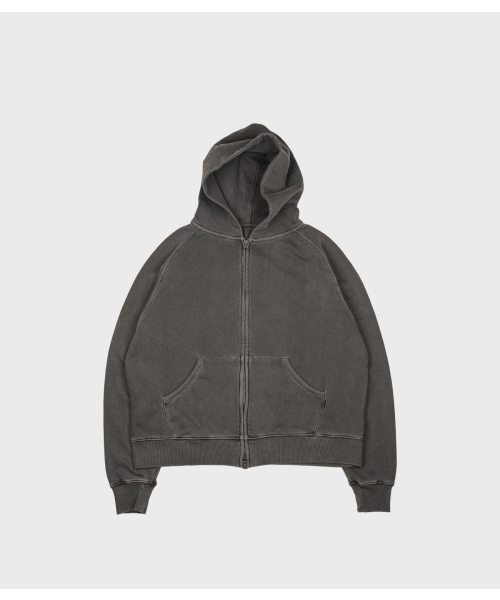 MMOGARDEN(エメモガーデン)の「pigment dyed hoodie zipup (3colors)(パーカー・メンズ・ブルー/Beige/チャコールグレー・1/3)」の5枚目の写真