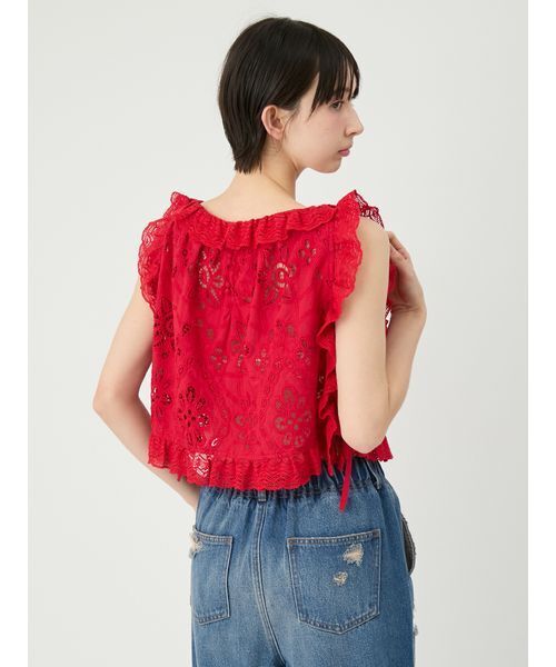 LILY BROWN(リリーブラウン)の「レーストリムブラウス(シャツ/ブラウス・レディース・ブラック/ホワイト/レッド・F)」の11枚目の写真