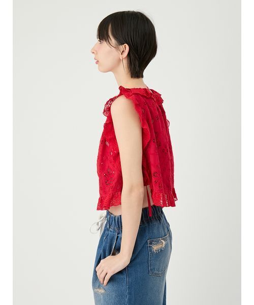 LILY BROWN(リリーブラウン)の「レーストリムブラウス(シャツ/ブラウス・レディース・ブラック/ホワイト/レッド・F)」の12枚目の写真