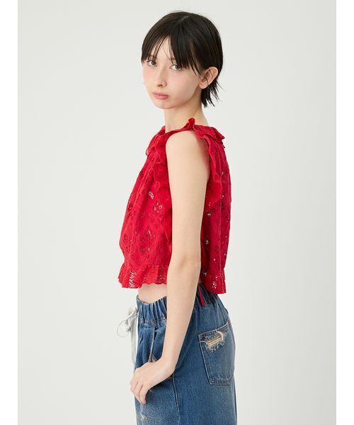 LILY BROWN(リリーブラウン)の「レーストリムブラウス(シャツ/ブラウス・レディース・ブラック/ホワイト/レッド・F)」の16枚目の写真