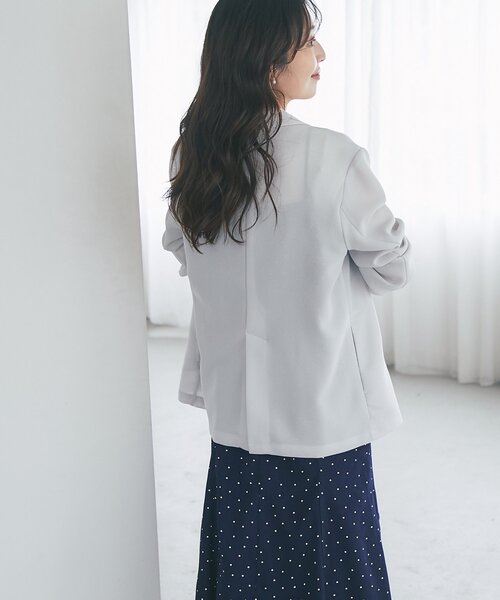 La boutique BonBon（ラブティックボンボン）の「【3サイズ展開あり・最強モテ】ドットプリントラッフルマーメイドキャミワンピース（ワンピース・レディース・ネイビー/オフホワイト・PS/38/36）」の15枚目の写真