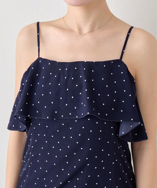 La boutique BonBon（ラブティックボンボン）の「【3サイズ展開あり・最強モテ】ドットプリントラッフルマーメイドキャミワンピース（ワンピース・レディース・ネイビー/オフホワイト・PS/38/36）」の11枚目の写真