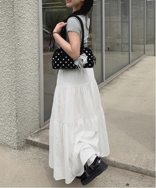 FREE STYLISTS(フリー スタイリスト)の「Y2K ドット横長バッグ クラシカルレトロショルダーバッグ(ショルダーバッグ・レディース・ホワイト/ブラック・FREE)」の8枚目の写真