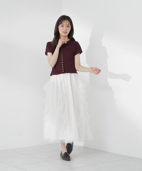 PROPORTION BODY DRESSING(プロポーションボディドレッシング)の「【中川紅葉さん着用】ラッフルチュールスカート / 1216220601(スカート・レディース・ホワイト/グレー・P/S/MEDIUM)」の18枚目の写真
