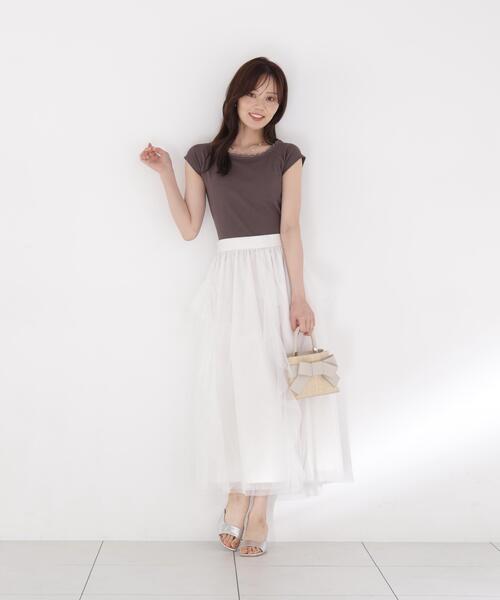 PROPORTION BODY DRESSING(プロポーションボディドレッシング)の「【中川紅葉さん着用】ラッフルチュールスカート / 1216220601(スカート・レディース・ホワイト/グレー・P/S/MEDIUM)」の19枚目の写真