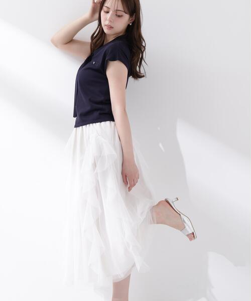 PROPORTION BODY DRESSING(プロポーションボディドレッシング)の「【中川紅葉さん着用】ラッフルチュールスカート / 1216220601(スカート・レディース・ホワイト/グレー・P/S/MEDIUM)」の20枚目の写真