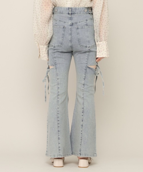 Heather(ヘザー)の「【身長別デニム】ラインストーンスリットデニムパンツ 798163(デニムパンツ・レディース・ライトブルー/グレー/ワンウォッシュ・M/S/XS/LONG)」の13枚目の写真