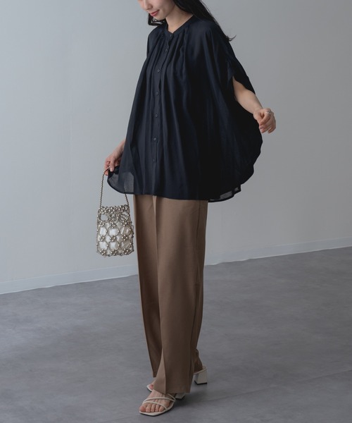 refinedworks(リファインドワークス)の「【refinedworks】半袖 折り返し タックデザイン ブラウス(シャツ/ブラウス・レディース・ブラック/ブラウン/ブルー・FREE)」の20枚目の写真