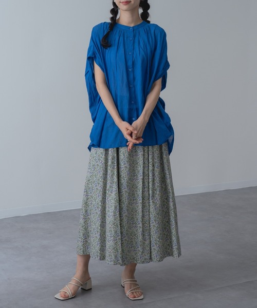refinedworks(リファインドワークス)の「【refinedworks】半袖 折り返し タックデザイン ブラウス(シャツ/ブラウス・レディース・ブラック/ブラウン/ブルー・FREE)」の14枚目の写真