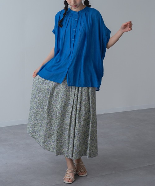 refinedworks(リファインドワークス)の「【refinedworks】半袖 折り返し タックデザイン ブラウス(シャツ/ブラウス・レディース・ブラック/ブラウン/ブルー・FREE)」の15枚目の写真