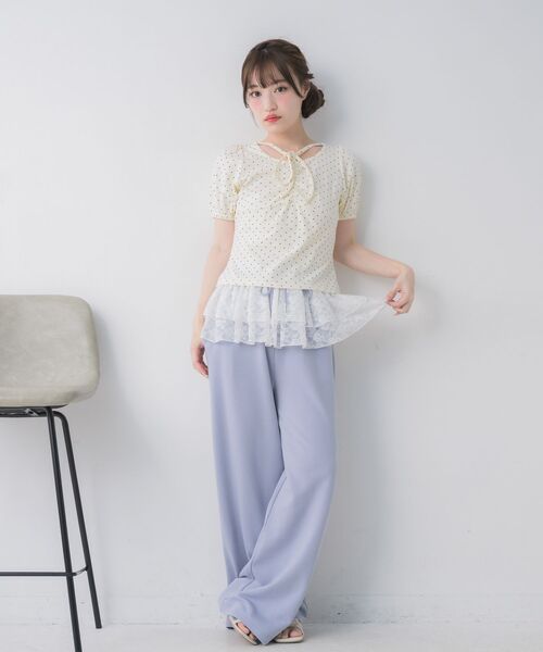 ems excite(エムズエキサイト)の「レースフリルスウェットパンツ(その他パンツ・レディース・ブルー/ホワイト系その他/ライトグレー・FREE)」の10枚目の写真