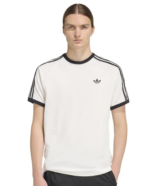adidas(アディダス)の「adidas 3-STRIPES TEE / アディダス 3ストライプス Tシャツ(Tシャツ/カットソー・メンズ・ホワイト・M/S/XL/L/XXL)」の1枚目の写真
