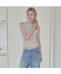 Linen knit sleeveless [FRSP08SL02]_Beige