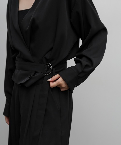 select MOCA Et(セレクトモカエト)の「【Et】Belted Wrap Blouse(シャツ/ブラウス・レディース・ブラック/ベージュ・FREE)」の8枚目の写真
