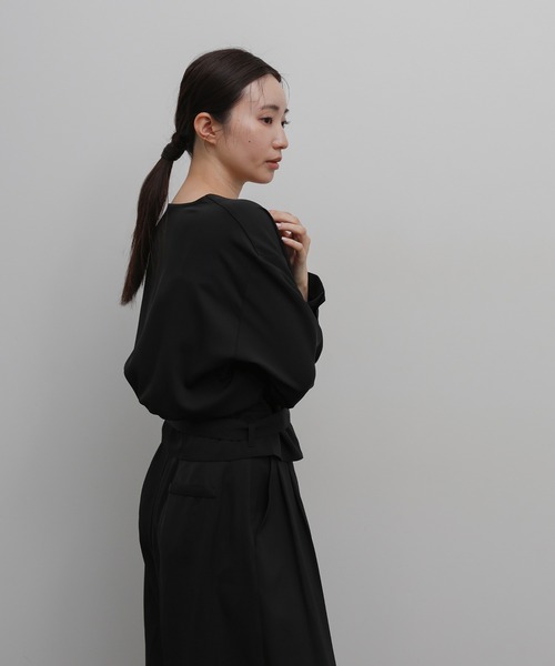 select MOCA Et(セレクトモカエト)の「【Et】Belted Wrap Blouse(シャツ/ブラウス・レディース・ブラック/ベージュ・FREE)」の10枚目の写真