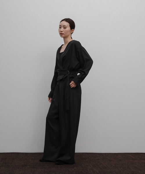 select MOCA Et(セレクトモカエト)の「【Et】Belted Wrap Blouse(シャツ/ブラウス・レディース・ブラック/ベージュ・FREE)」の7枚目の写真