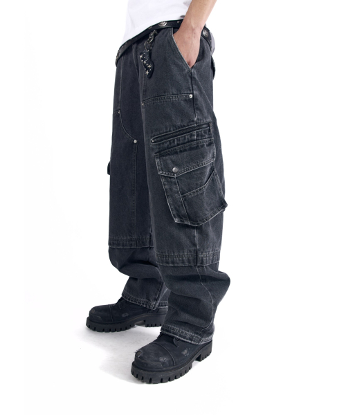 AAKAM(アーカム)の「Knee Incision Zippered Cargo Pants (Gray)(その他パンツ・レディース・その他・1/2)」の1枚目の写真
