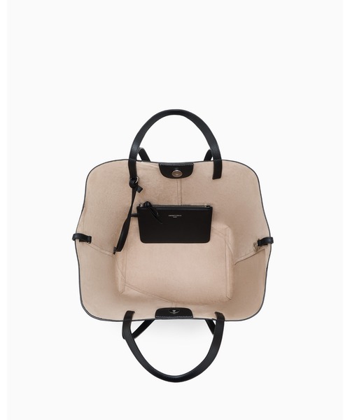 EMPORIO ARMANI(エンポリオアルマーニ)の「【エンポリオ アルマーニ】Emporio Armani 1981 レザートートバック(トートバッグ・レディース・オートミール/ブラック・FREE)」の7枚目の写真