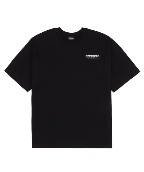 URBANAGE(アーバンエイジ)の「フロントロゴオーバー半袖Tシャツ_ブラック(Tシャツ/カットソー・レディース・その他・MEDIUM/LARGE)」の1枚目の写真