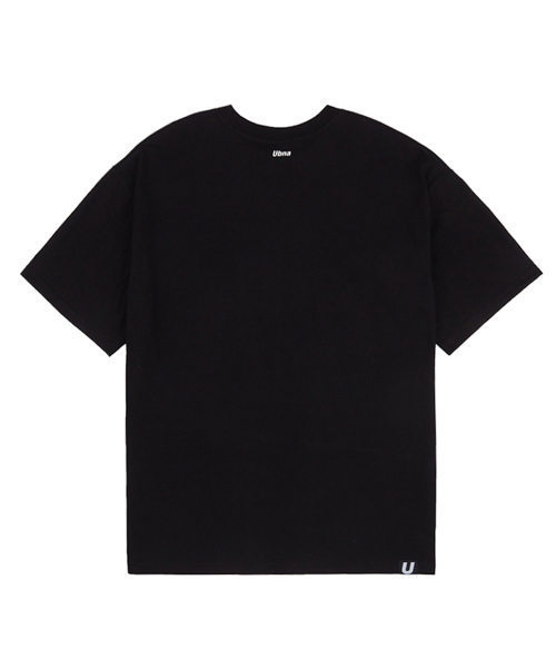 URBANAGE(アーバンエイジ)の「フロントロゴオーバー半袖Tシャツ_ブラック(Tシャツ/カットソー・レディース・その他・MEDIUM/LARGE)」の2枚目の写真