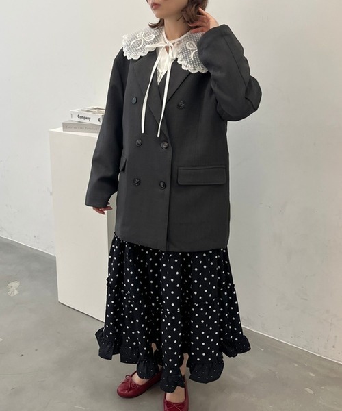 merrylatte（メリーラテ）の「ドッキングドットロングスカート【TUNE】（スカート・レディース・ブラック/ホワイト・FREE）」の18枚目の写真