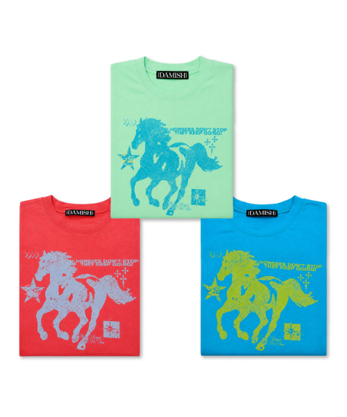 DAMISH(ダミシュ)の「ホースグラフィックパステルトーンスリムTシャツ_ミント(Tシャツ/カットソー・レディース・ミント・OS)」の6枚目の写真