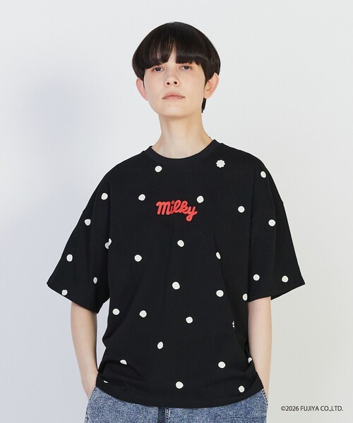 FRAPBOIS(フラボア)の「ミルキードットTシャツ(Tシャツ/カットソー・レディース・ホワイト/レッド/ブラック・2/1)」の2枚目の写真
