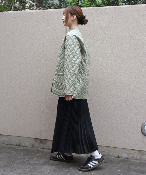 MEYAME(メヤメ)の「MEYAME/メヤメ リバーシブルキルトジャケット REVERSIBLE QUILTED JACKET MEY-2509(その他アウター・レディース・パープル/オリーブ・FREE)」の11枚目の写真