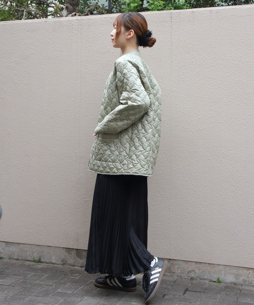 MEYAME(メヤメ)の「MEYAME/メヤメ リバーシブルキルトジャケット REVERSIBLE QUILTED JACKET MEY-2509(その他アウター・レディース・パープル/オリーブ・FREE)」の12枚目の写真