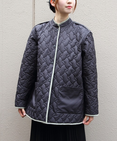 MEYAME(メヤメ)の「MEYAME/メヤメ リバーシブルキルトジャケット REVERSIBLE QUILTED JACKET MEY-2509(その他アウター・レディース・パープル/オリーブ・FREE)」の15枚目の写真