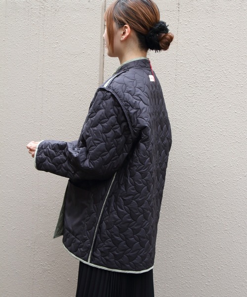 MEYAME(メヤメ)の「MEYAME/メヤメ リバーシブルキルトジャケット REVERSIBLE QUILTED JACKET MEY-2509(その他アウター・レディース・パープル/オリーブ・FREE)」の17枚目の写真