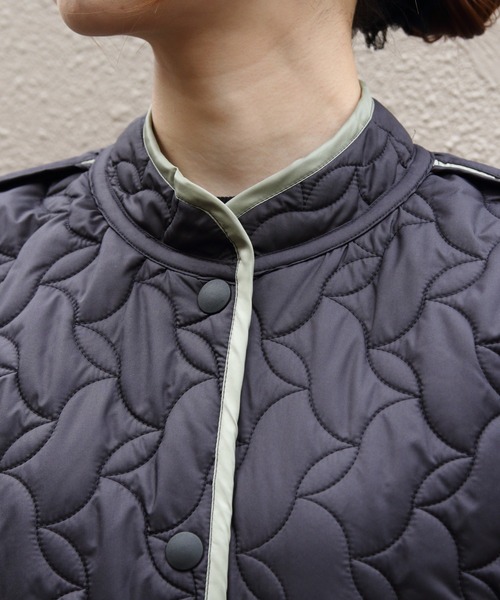 MEYAME(メヤメ)の「MEYAME/メヤメ リバーシブルキルトジャケット REVERSIBLE QUILTED JACKET MEY-2509(その他アウター・レディース・パープル/オリーブ・FREE)」の4枚目の写真