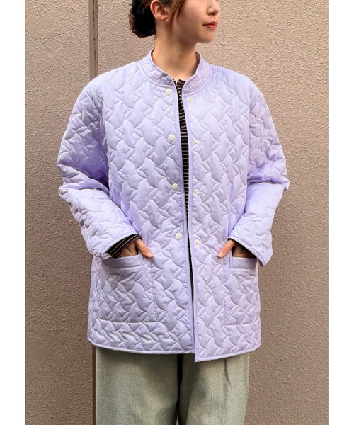 MEYAME(メヤメ)の「MEYAME/メヤメ リバーシブルキルトジャケット REVERSIBLE QUILTED JACKET MEY-2509(その他アウター・レディース・パープル/オリーブ・FREE)」の19枚目の写真