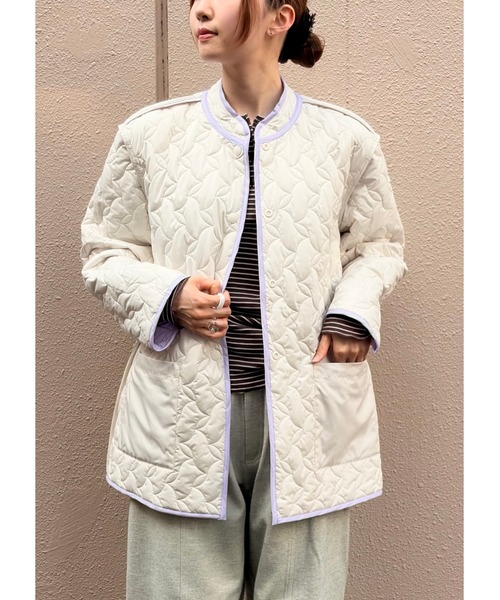 MEYAME(メヤメ)の「MEYAME/メヤメ リバーシブルキルトジャケット REVERSIBLE QUILTED JACKET MEY-2509(その他アウター・レディース・パープル/オリーブ・FREE)」の22枚目の写真