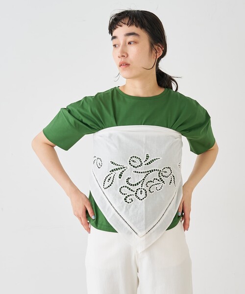 collex（コレックス）の「カットワーク刺繍トライアングルスカーフ（ストール/ショール・レディース・ホワイト/ブラック・フリー）」の9枚目の写真