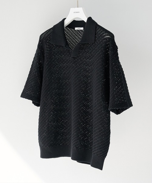STUDIOUS(ステュディオス)の「【STUDIOUS】SKIPPER KNIT(ニット/セーター・メンズ・ブラック/アイボリー・1/2)」の1枚目の写真