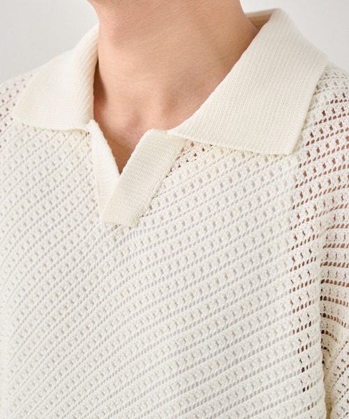 STUDIOUS(ステュディオス)の「【STUDIOUS】SKIPPER KNIT(ニット/セーター・メンズ・ブラック/アイボリー・1/2)」の6枚目の写真