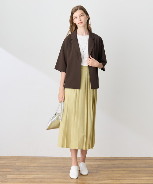 LE SOUK HOLIDAY(ルスークホリデー)の「ハーフスリーブストレッチシャツジャケット【接触冷感・UVカット・シワになりくい】(テーラードジャケット・レディース・ブラック/ベージュ/ダークブラウン・M/L)」の18枚目の写真