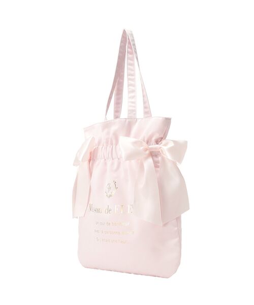 Maison de FLEUR(メゾンドフルール)の「ダブルリボンギャザートート・ポーチ(トートバッグ・レディース・ブラック/ラベンダー/ライトピンク/ミント・FREE)」の8枚目の写真