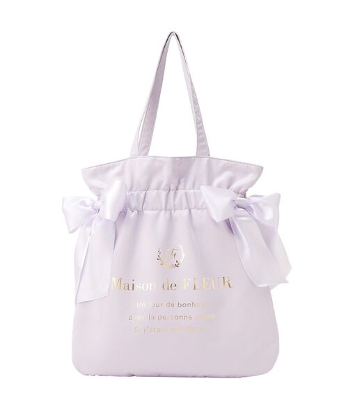 Maison de FLEUR(メゾンドフルール)の「ダブルリボンギャザートート・ポーチ(トートバッグ・レディース・ブラック/ラベンダー/ライトピンク/ミント・FREE)」の18枚目の写真
