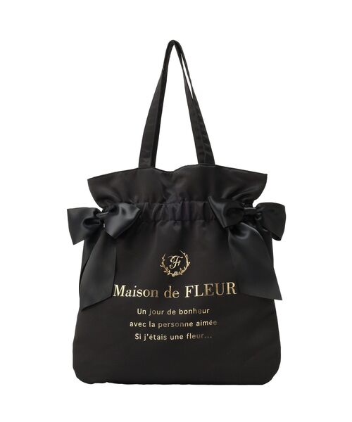 Maison de FLEUR(メゾンドフルール)の「ダブルリボンギャザートート・ポーチ(トートバッグ・レディース・ブラック/ラベンダー/ライトピンク/ミント・FREE)」の16枚目の写真