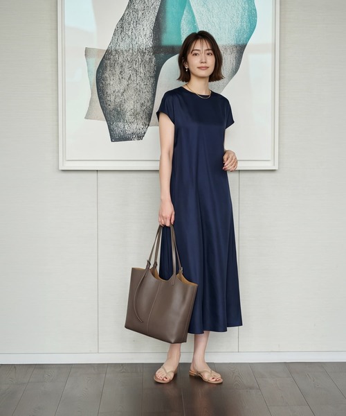 STYLE DELI(スタイルデリ)の「【DELI by】本革ワイドフォルムトートバッグ(トートバッグ・レディース・ブラウン系その他/ブラック・FREE)」の4枚目の写真