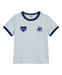MORF ハートリング 半袖Tシャツ メランジブルー