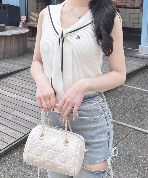INGNI(イング)の「【WEB限定】セーラーカラーノースリニット(ニット/セーター・レディース・ネイビー系/ホワイト×ネイビー/ブラック×ホワイト/ホワイト系その他4・M)」の5枚目の写真