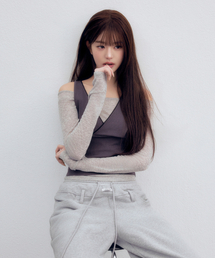 NUBASIC LAYERED SLEEVELESS SET GY+CH