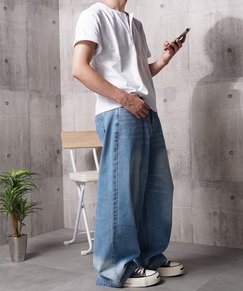 N.W.T(エヌダブルティー)の「【N.W.T】8.5oz クロップド ヘンリーネックTシャツ / ヘビーウェイト 綿100% ユニセックス(Tシャツ/カットソー・メンズ・ホワイト/ブラック・M/S/XL/L)」の14枚目の写真