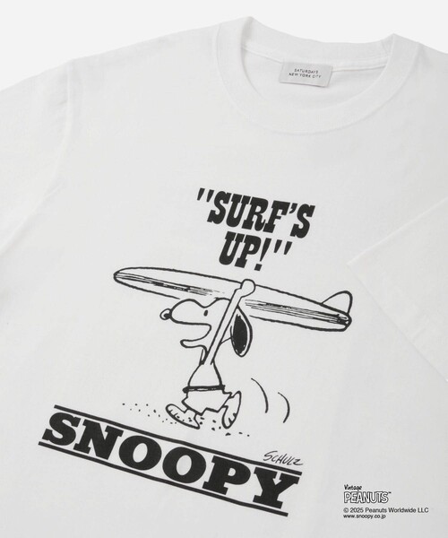 Saturdays NYC(サタデーズ ニューヨークシティ )の「SNYC x SNOOPY SURF T(Tシャツ/カットソー・メンズ・ブラック/ホワイト・M/L/XL/S)」の6枚目の写真